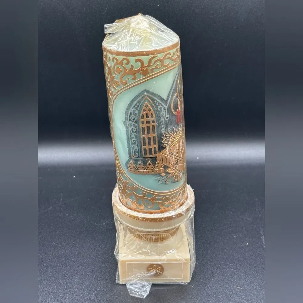 Holy Night Candle & Holder  Holy Bible Christmas 1978 New Old Stock Hong Kong